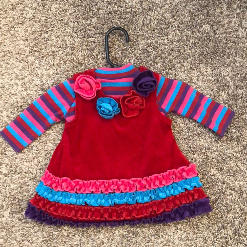 Corduroy baby jumper with matching top. 0-3 months.